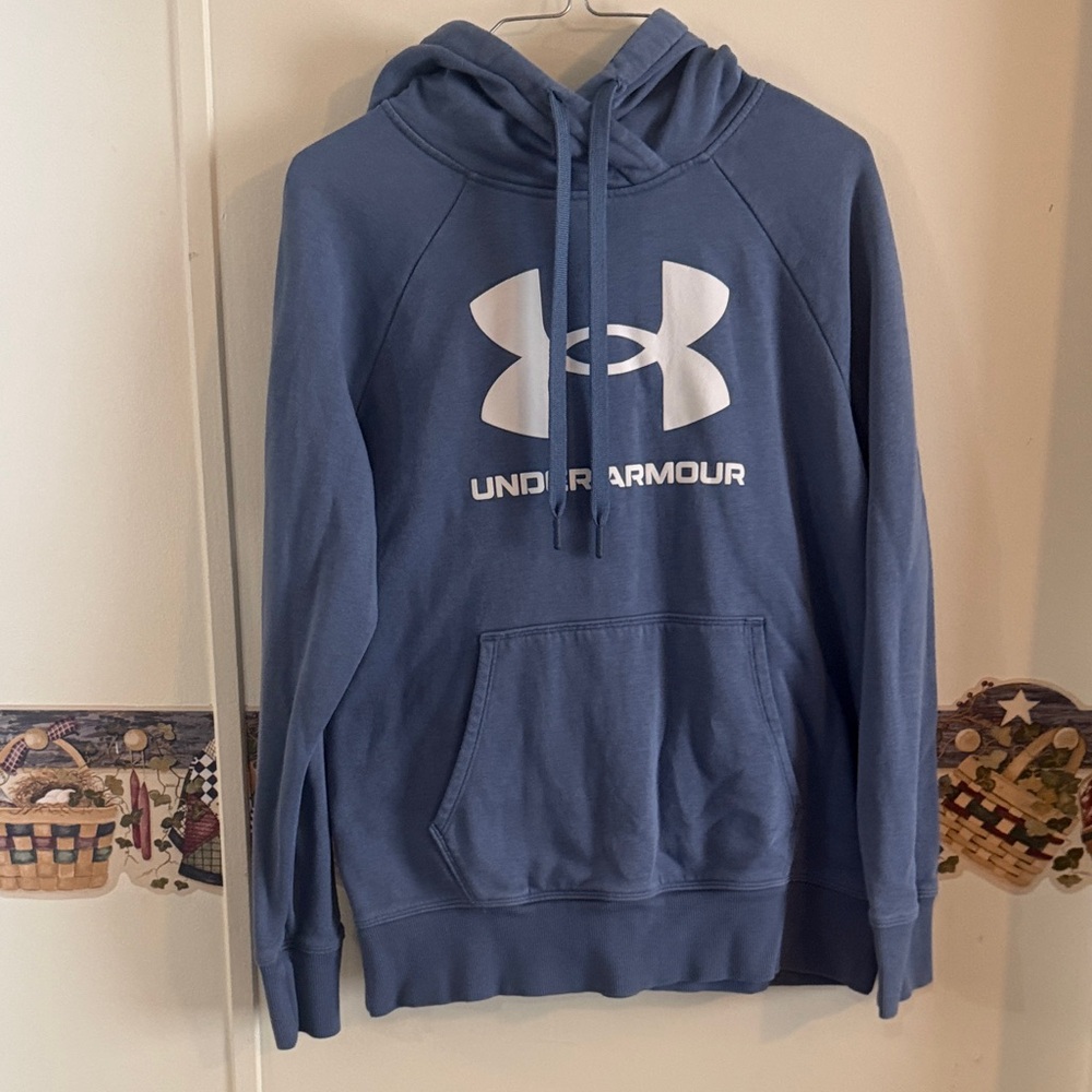Under Armour Blue Hoodie with White Logo
